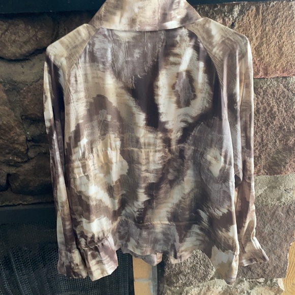 Brown tan white silly zip jacket - Picture 2 of 8